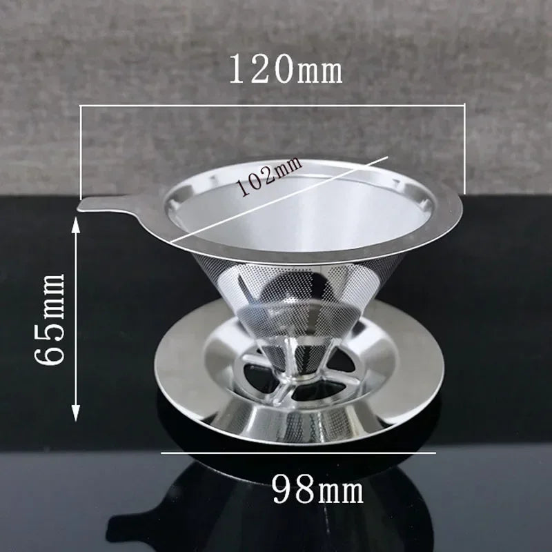 304 Stainless Steel Pour Over Coffee Dripper | Reusable, Paperless & Easy Clean