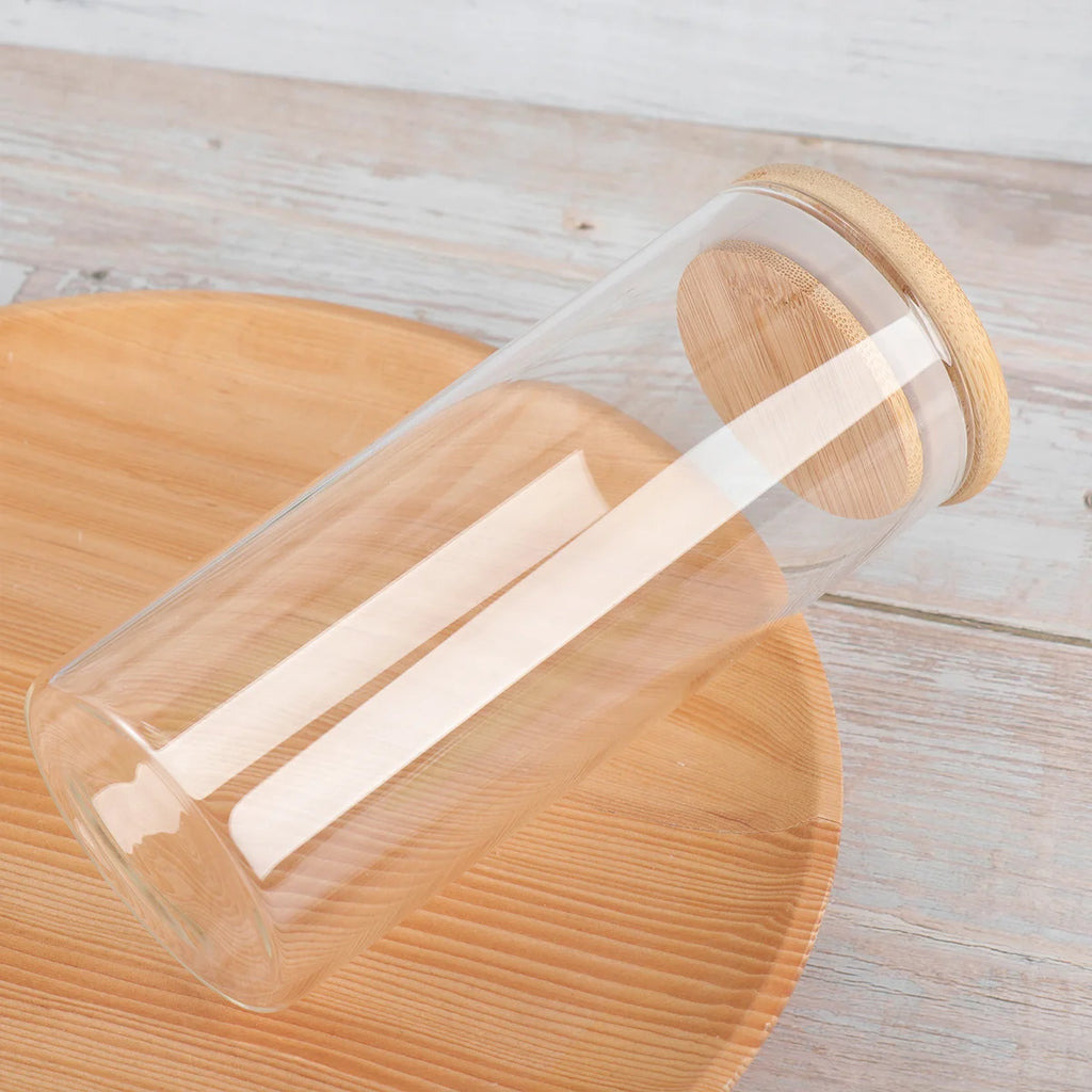 Airtight Glass Storage Jar with Bamboo Lid | Tea, Coffee, Spices & More