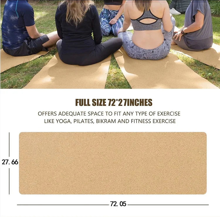 5 mm Natural Rubber Yoga Mat with Carry Strap for Yoga and Pilates