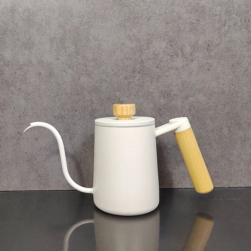 Gooseneck Pour-Over Coffee Kettle | 304 Stainless Steel | 350ml & 600ml | Wooden Handle