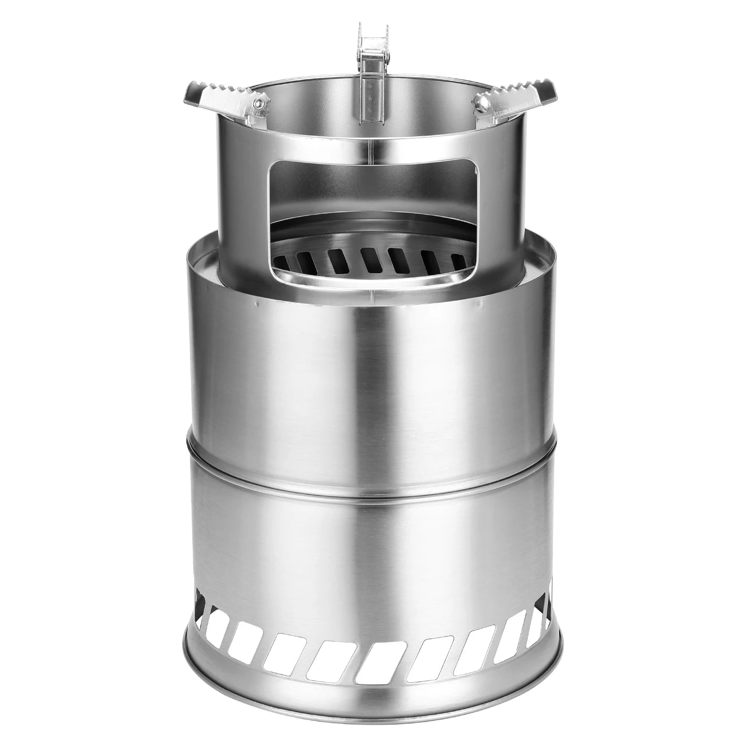 Portable Stainless Steel Wood-Burning Camp Stove — S & L Sizes
