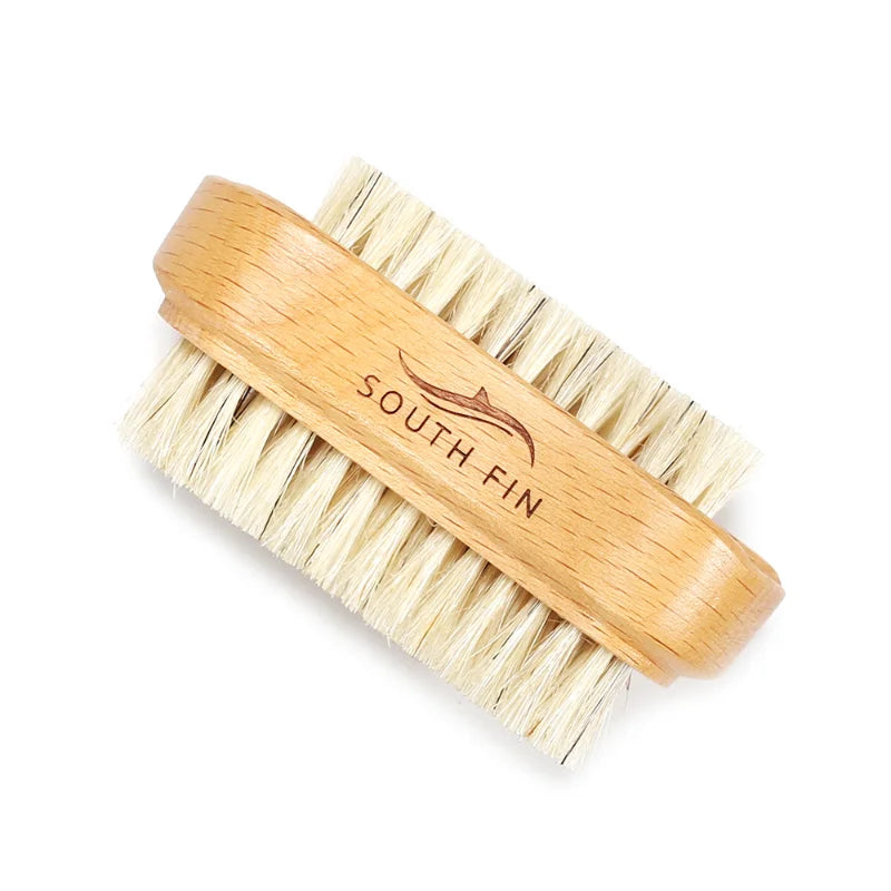 Double-Sided Nail Cleaning Brush – Natural Bristles & Wooden Handle