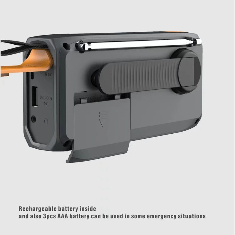 DAB/FM Emergency Radio with Solar, Hand-Crank & Bluetooth | SODIAL WR-6B