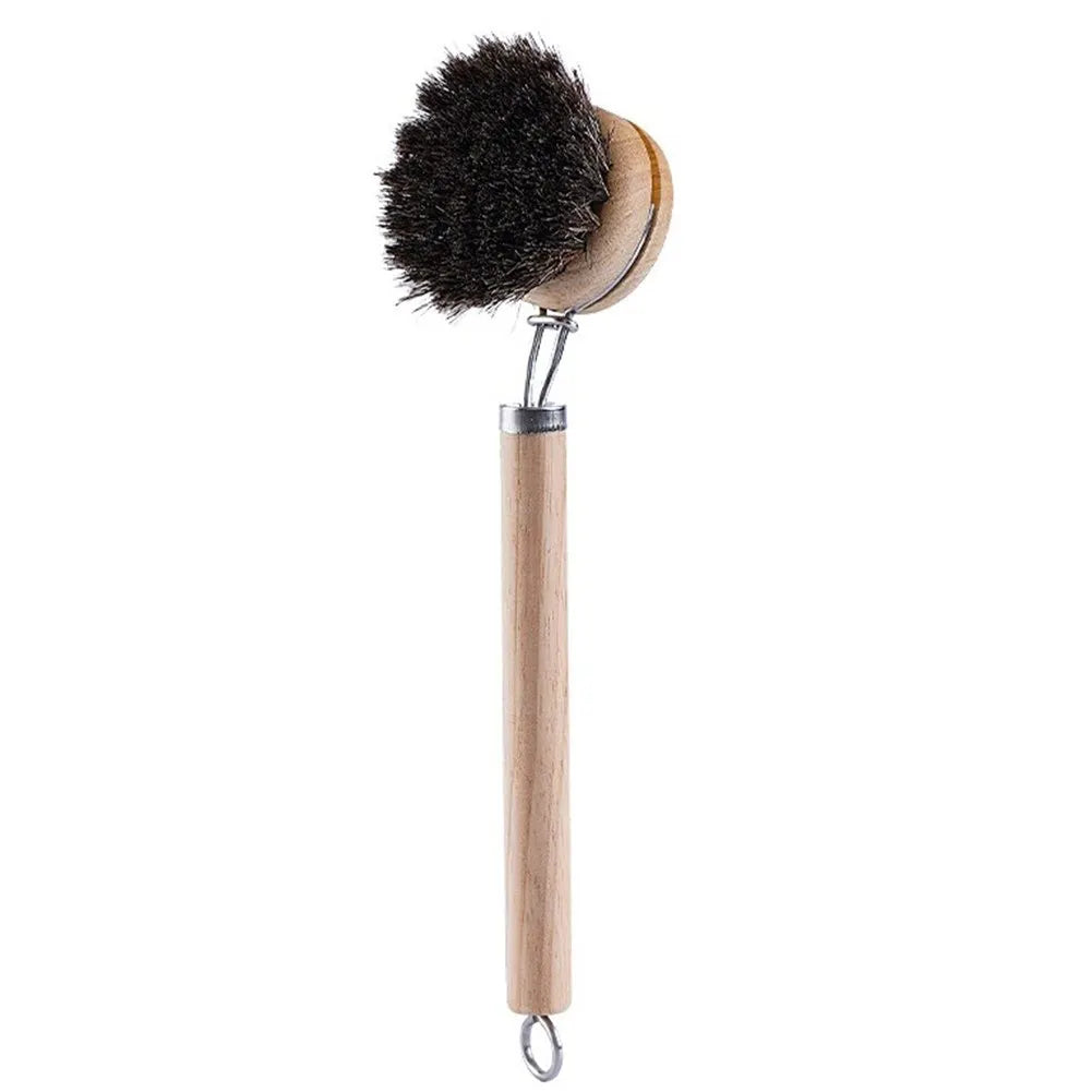 Natural Wood Dish Brush with Bristles – Eco-Friendly Kitchen Scrubber