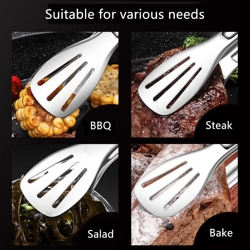 304 Stainless Steel Cooking Tongs | 9, 12 & 14 Inch | BBQ & Kitchen