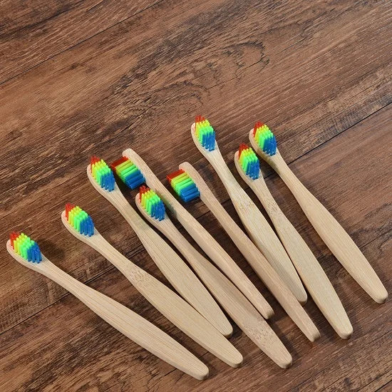 Kids Bamboo Toothbrushes | Soft Nylon Bristles | 10-Pack