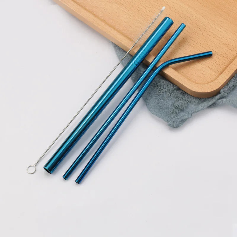 Reusable Stainless Steel Drinking Straws with Cleaning Brush