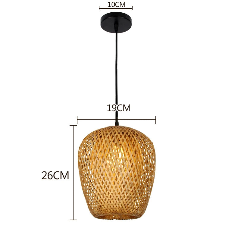 Hand-Woven Bamboo Pendant Light | Natural Wood Lampshade | ZODOLAMP