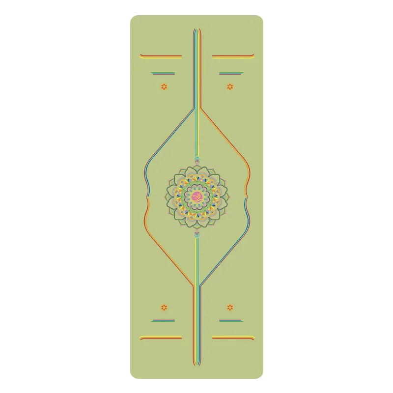 PU and Rubber Yoga Mat with Alignment Guide Lines, 5 mm