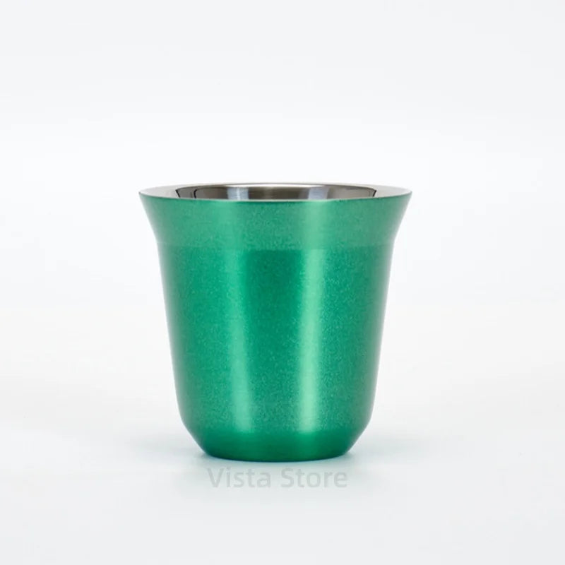 Double-Wall Stainless Steel Demitasse Cup – 80ml Insulated Espresso Cup | 7 Colours