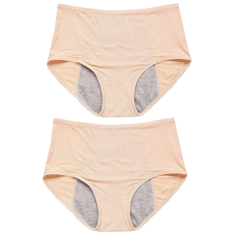Mid-Rise Period Underwear – Smooth Nylon Knit | 2-Pack, M–8XL