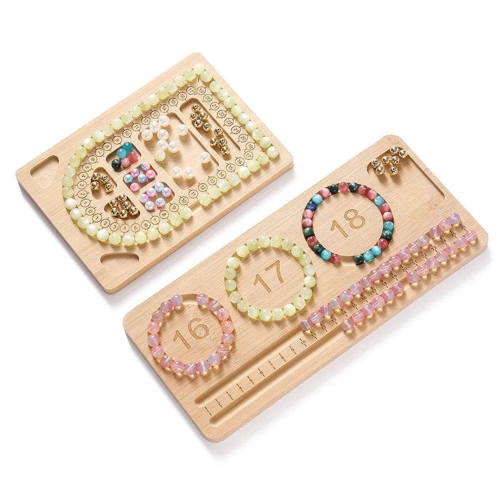 Bamboo Bead Board for Jewelry Making - Eco-Friendly Beading Design Tray & Organizer