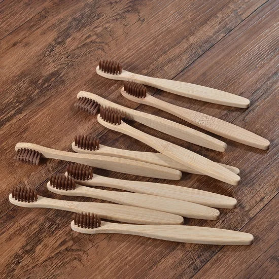 Kids Bamboo Toothbrushes | Soft Nylon Bristles | 10-Pack