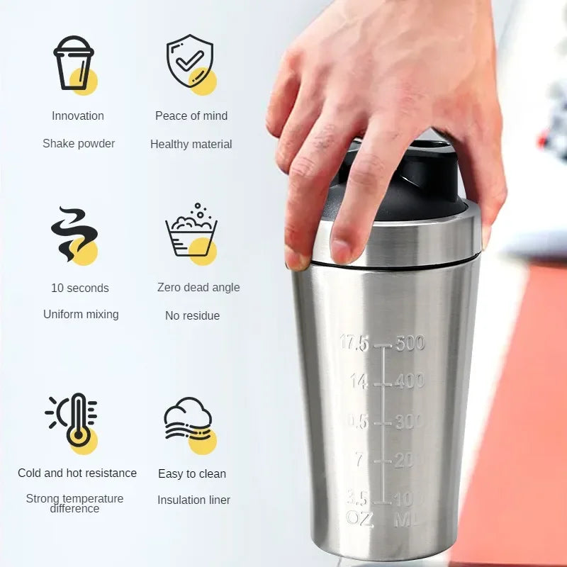 dawndesslo Stainless Steel Protein Shaker & Vacuum Flask