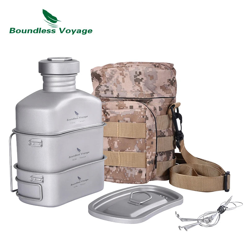 Boundless Voyage Titanium Camping Canteen & Cookware