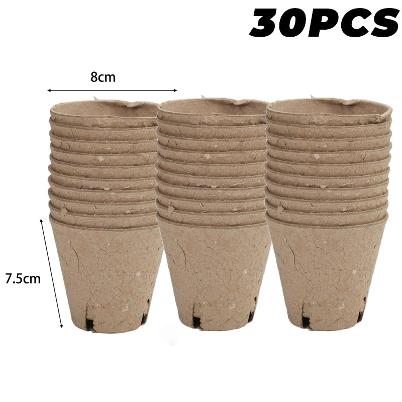 Biodegradable Paper Pulp Seedling Cups | Round & Square | 4 Styles | Packs of 10–50