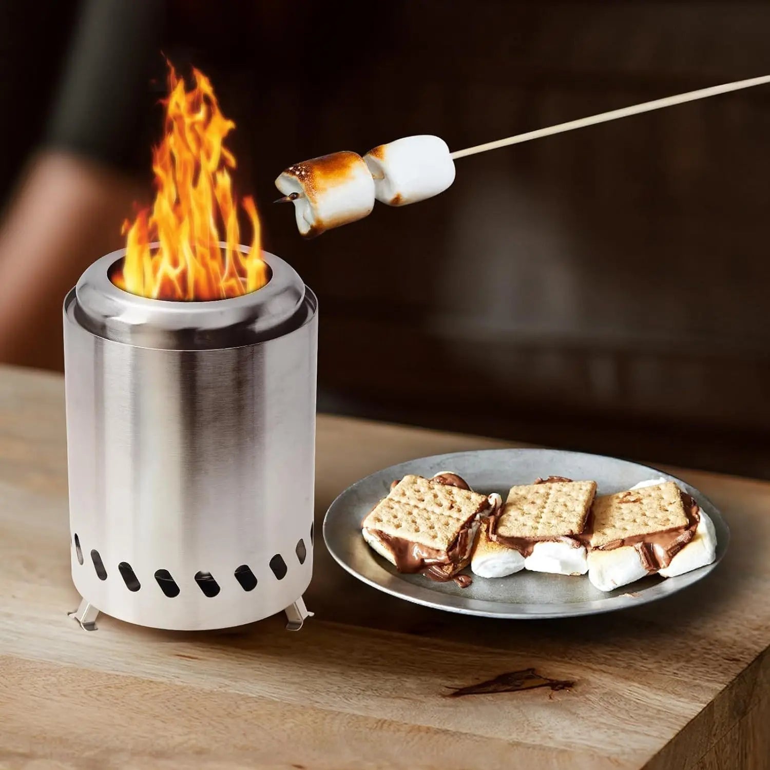 DOTWISE Portable Stainless Steel Wood-Burning Camp Stove