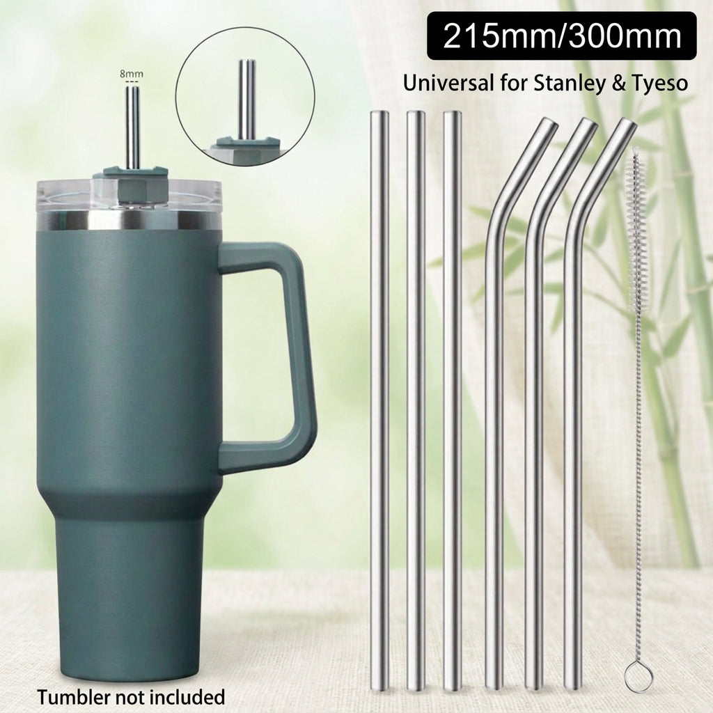 Reusable Stainless Steel Straw – Single Straw or Cleaning Brush