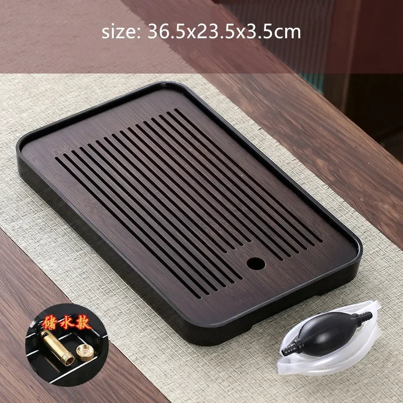 Bamboo Tea Tray with Water Drainage — Gongfu Tea Ceremony Board