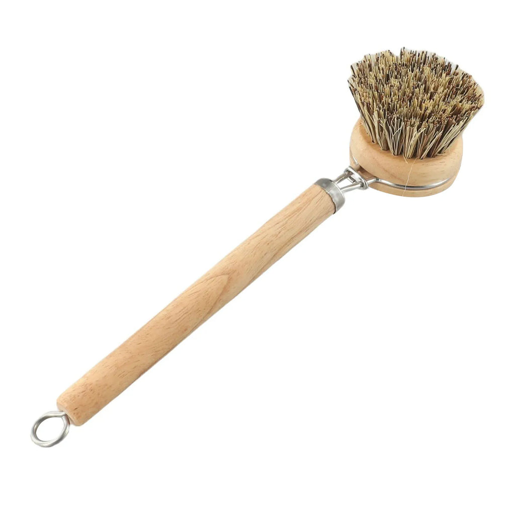 Natural Wood Dish Brush with Bristles – Eco-Friendly Kitchen Scrubber