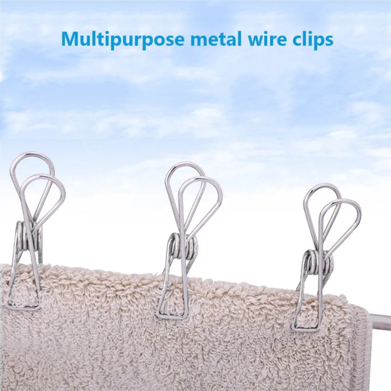 Stainless Steel Clothes Pegs — Small (5cm) & Large (6cm) | 10, 20 or 40 Pack