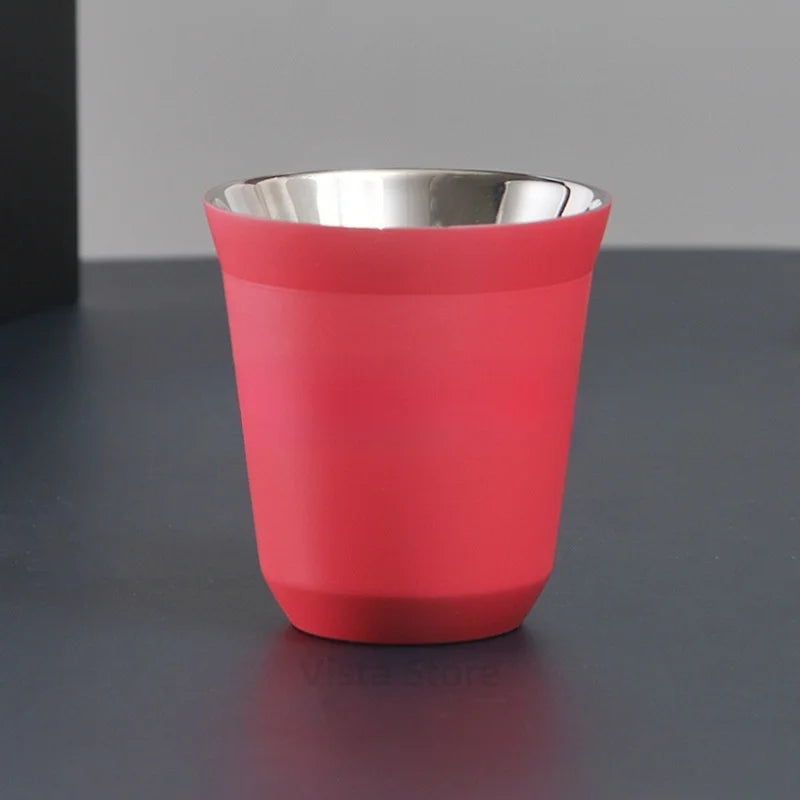 Double-Wall Stainless Steel Demitasse Cup – 80ml Insulated Espresso Cup | 7 Colours