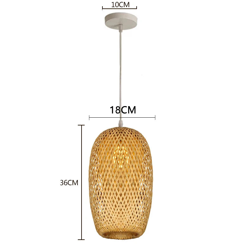 Hand-Woven Bamboo Pendant Light | Natural Wood Lampshade | ZODOLAMP