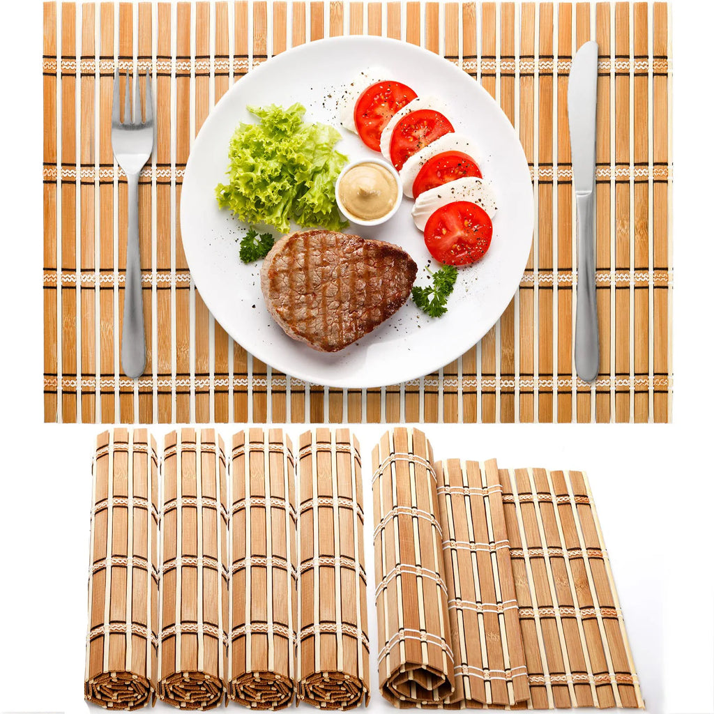 Natural Bamboo Placemats Set of 4 | Anti-Slip & Heat-Resistant | 30×45cm | ILVISEST