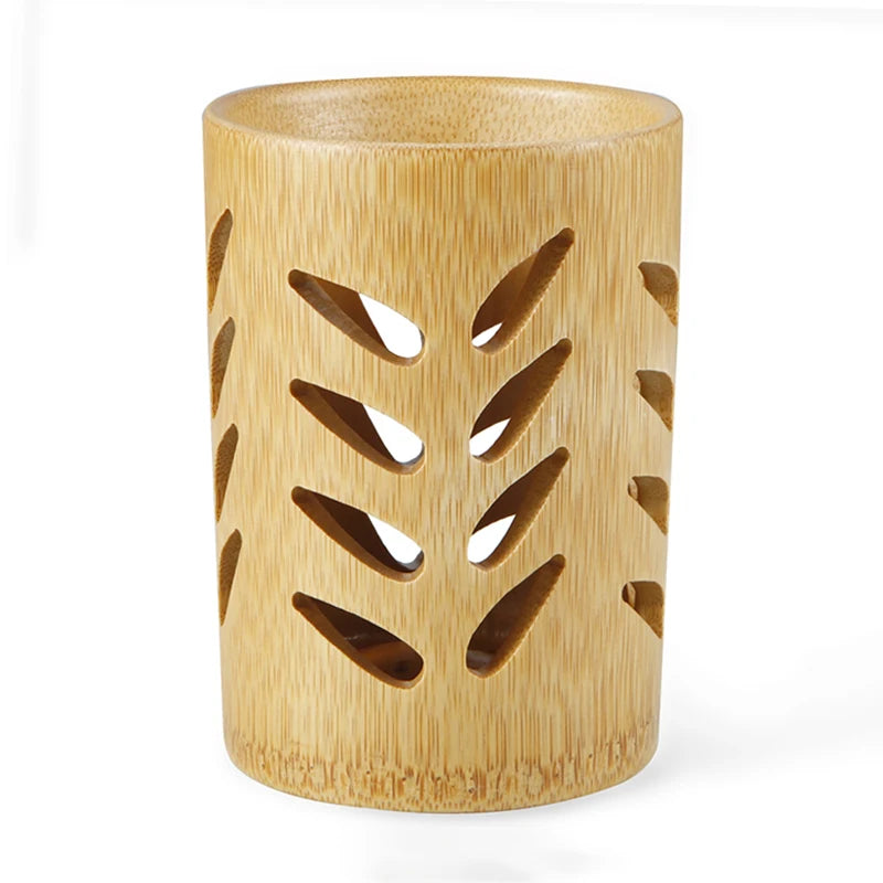Bamboo Desktop Organizer Holder - Multi-Purpose Storage for Bathroom, Office & Kitchen