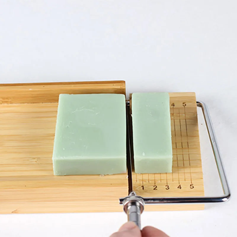 Bamboo Soap Cutter Set | Wire Slicer, Beveler & Size Scale | DIY Soap Making Tool