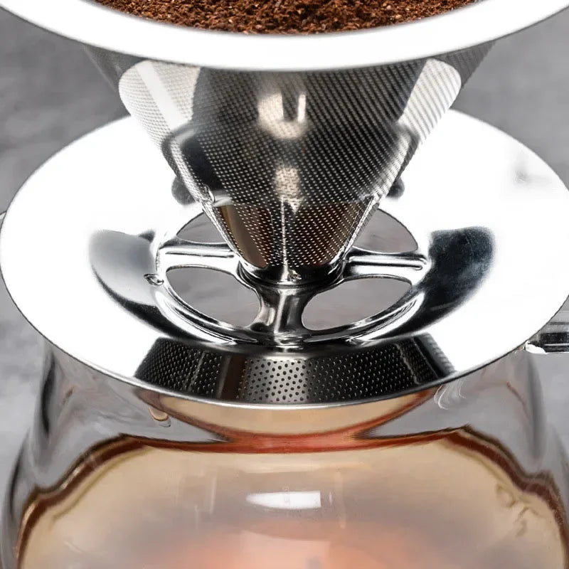 304 Stainless Steel Pour Over Coffee Dripper | Reusable, Paperless & Easy Clean