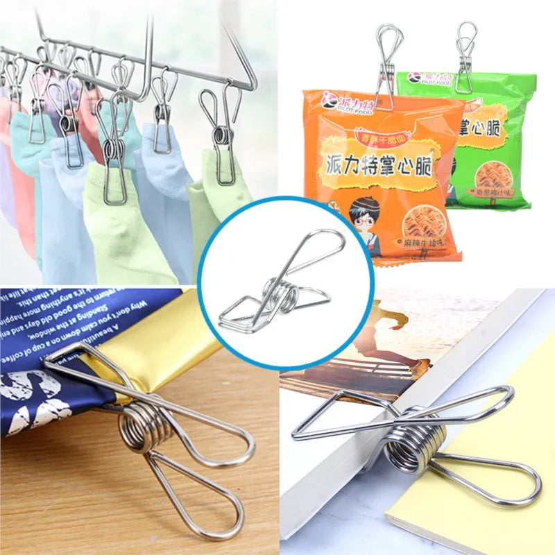 Stainless Steel Clothes Pegs — Small (5cm) & Large (6cm) | 10, 20 or 40 Pack