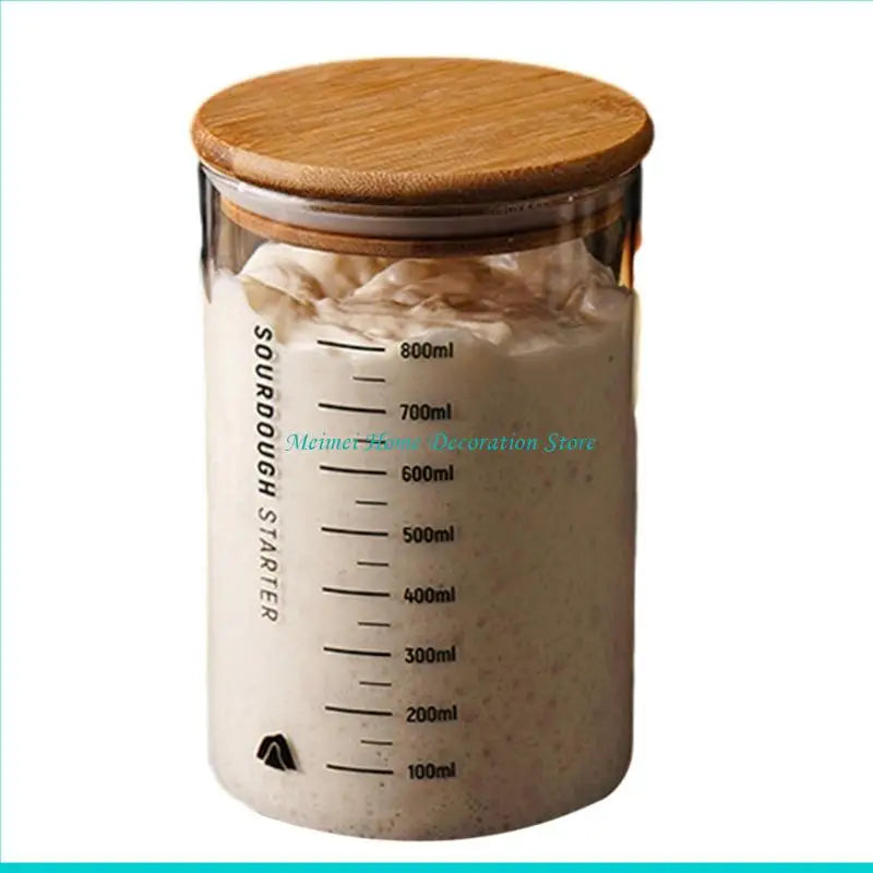 GTERUKM Glass Sourdough Starter Jar | Wide Mouth Fermentation Container | 3 Sizes