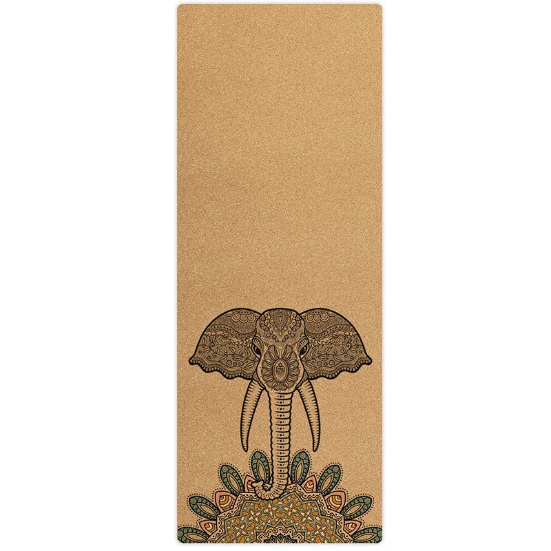 Foldable Cork and Rubber Yoga Mat, 183 × 61 cm