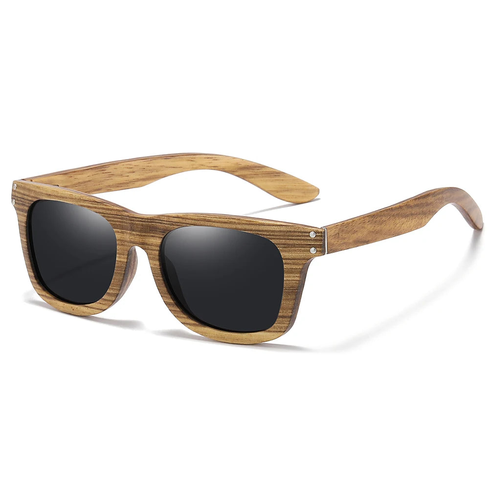 Bamboo Wood Sunglasses – Polarized UV400 Lenses | Zebra Wood Frame