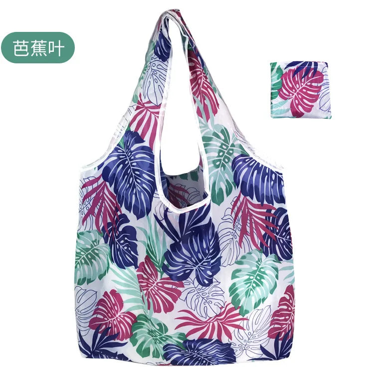 KindFuny Foldable Reusable Shopping Tote Bag – Large Eco-Friendly Grocery Bag | 32 Prints