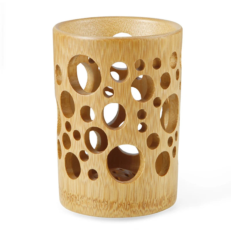 Bamboo Desktop Organizer Holder - Multi-Purpose Storage for Bathroom, Office & Kitchen