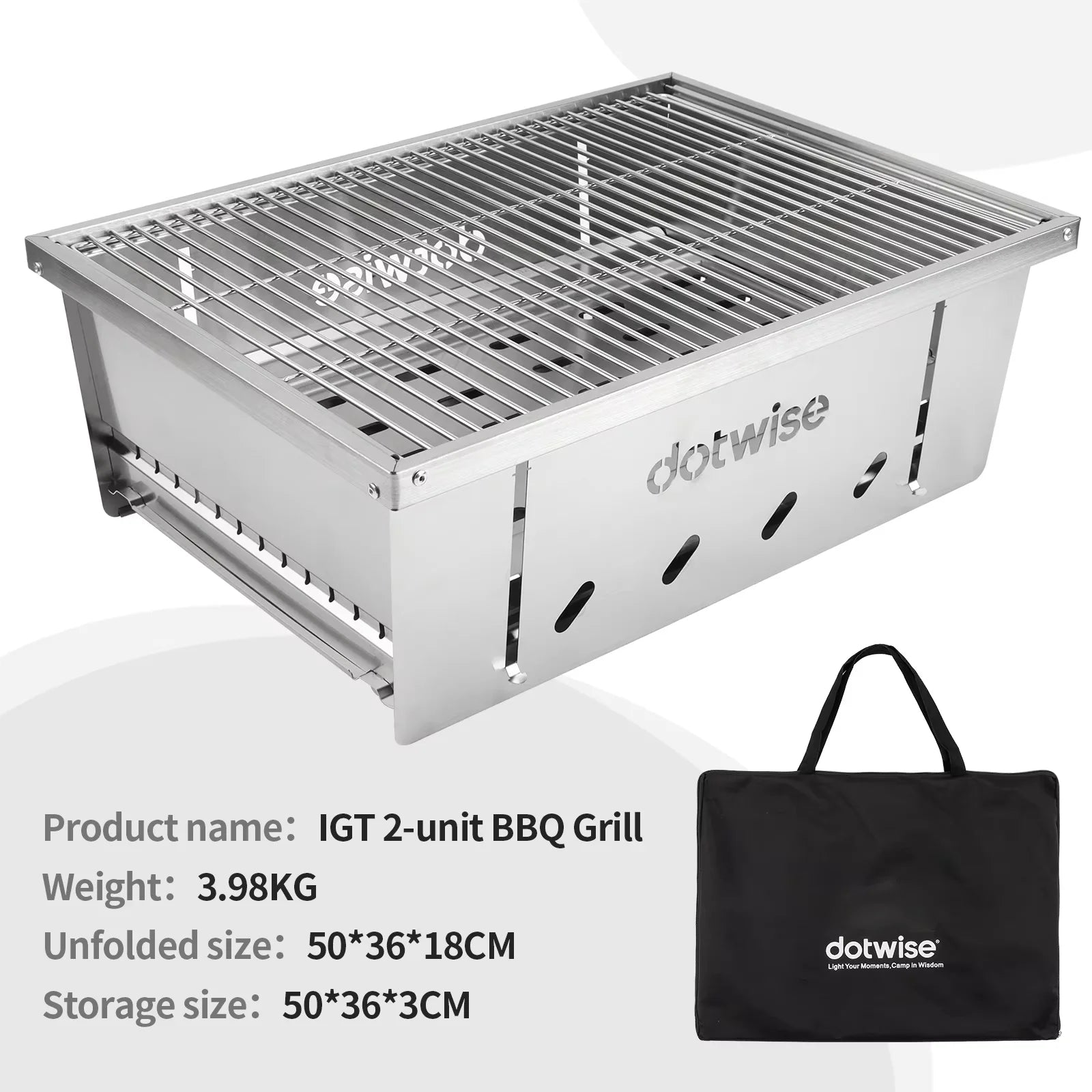 304 Stainless Steel Folding BBQ Grill & Camping Stove | IGT Compatible | 1 or 2 Unit