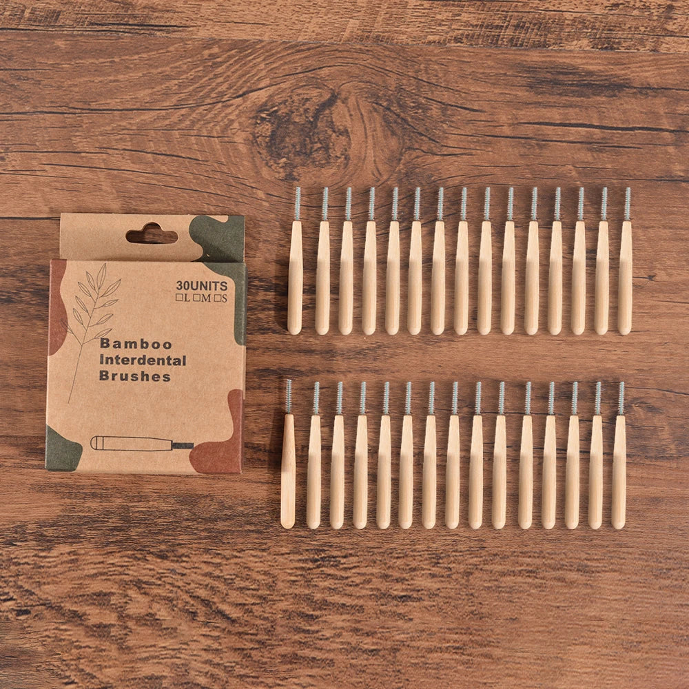 Bamboo Interdental Brushes — Deep Cleaning Between Teeth (0.4mm)