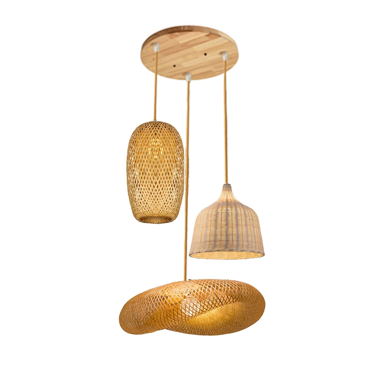 Hand-Woven Bamboo Pendant Light | Natural Wood Lampshade | ZODOLAMP