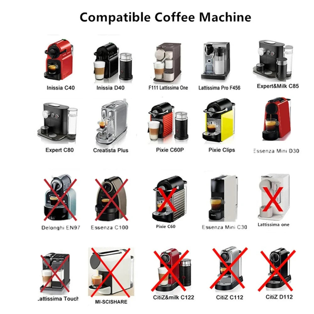 Refillable Stainless Steel Coffee Capsules for Selected Nespresso Machines