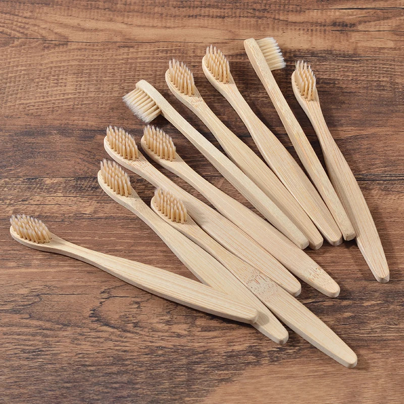 Kids Bamboo Toothbrushes | Soft Nylon Bristles | 10-Pack