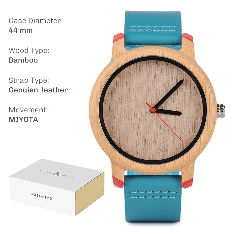 Handcrafted Bamboo Wood Watch — Unisex Quartz | BOBO BIRD
