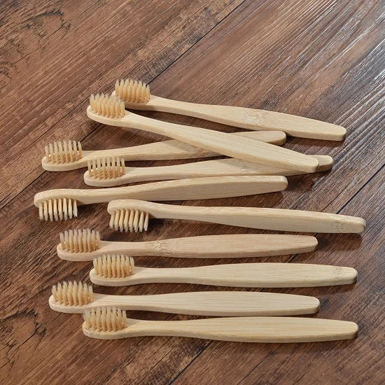 Kids Bamboo Toothbrushes | Soft Nylon Bristles | 10-Pack