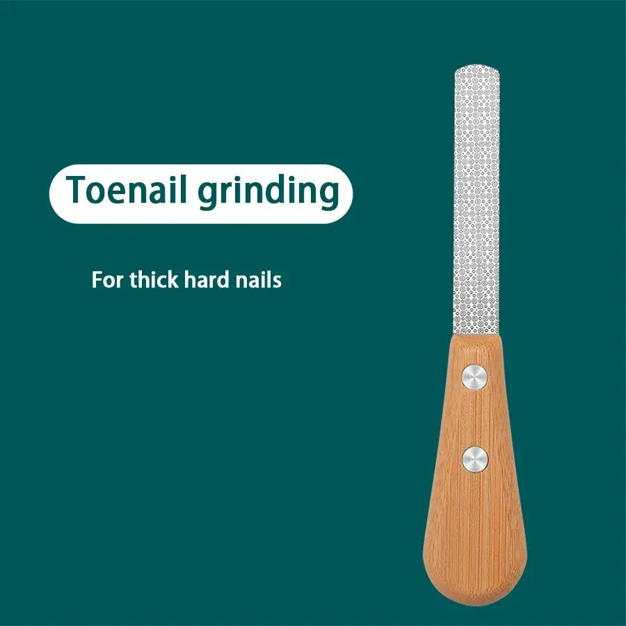 Stainless Steel Nail File with Bamboo Handle | Double-Sided
