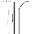 Reusable Stainless Steel Straw Sets with Cleaning Brushes
