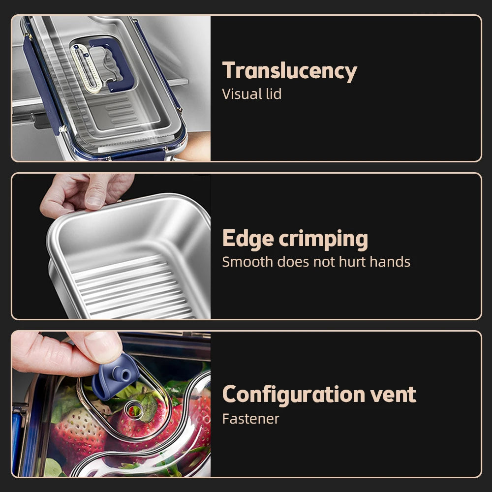 Premium 316 Stainless Steel Food Storage Container with Airtight Lid