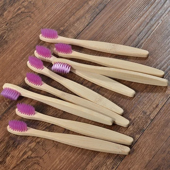 Kids Bamboo Toothbrushes | Soft Nylon Bristles | 10-Pack