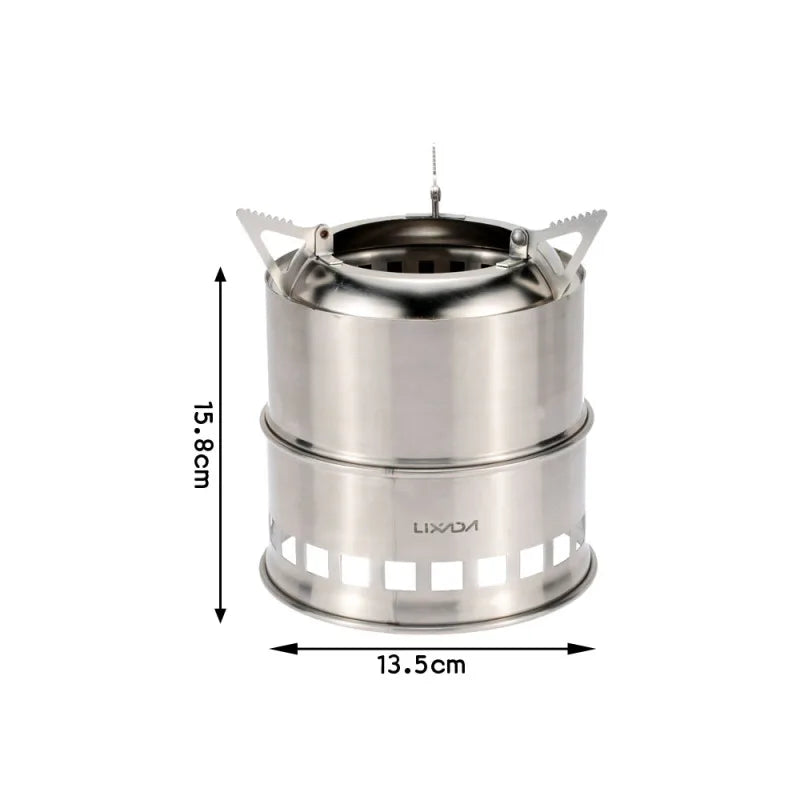 Lixada Portable Stainless Steel Wood Stove — Camping & Backpacking