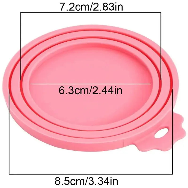 Reusable Silicone Can Lids - 3-Pack Food Tin Covers for Cans & Pet Food